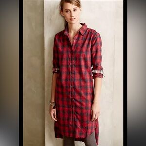 Asymmetrical Red Plaid Women's Dress